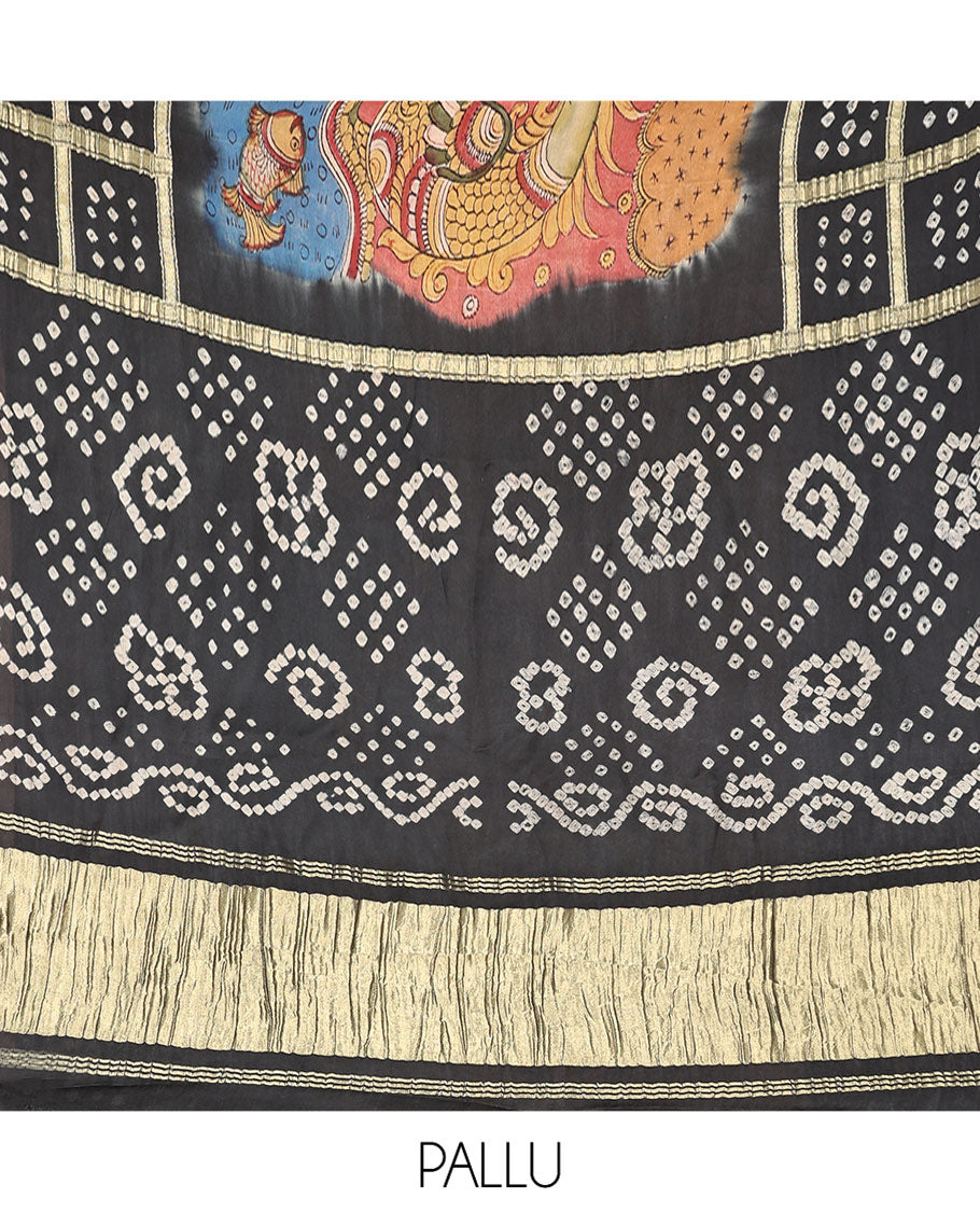 Brown-Base Dola Silk