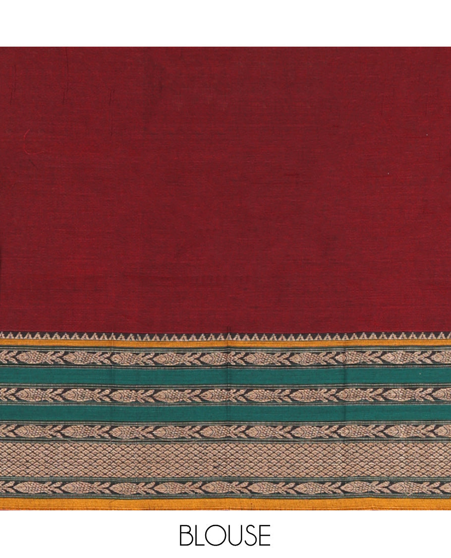 Maroon Mercerised Cotton Half-Saree