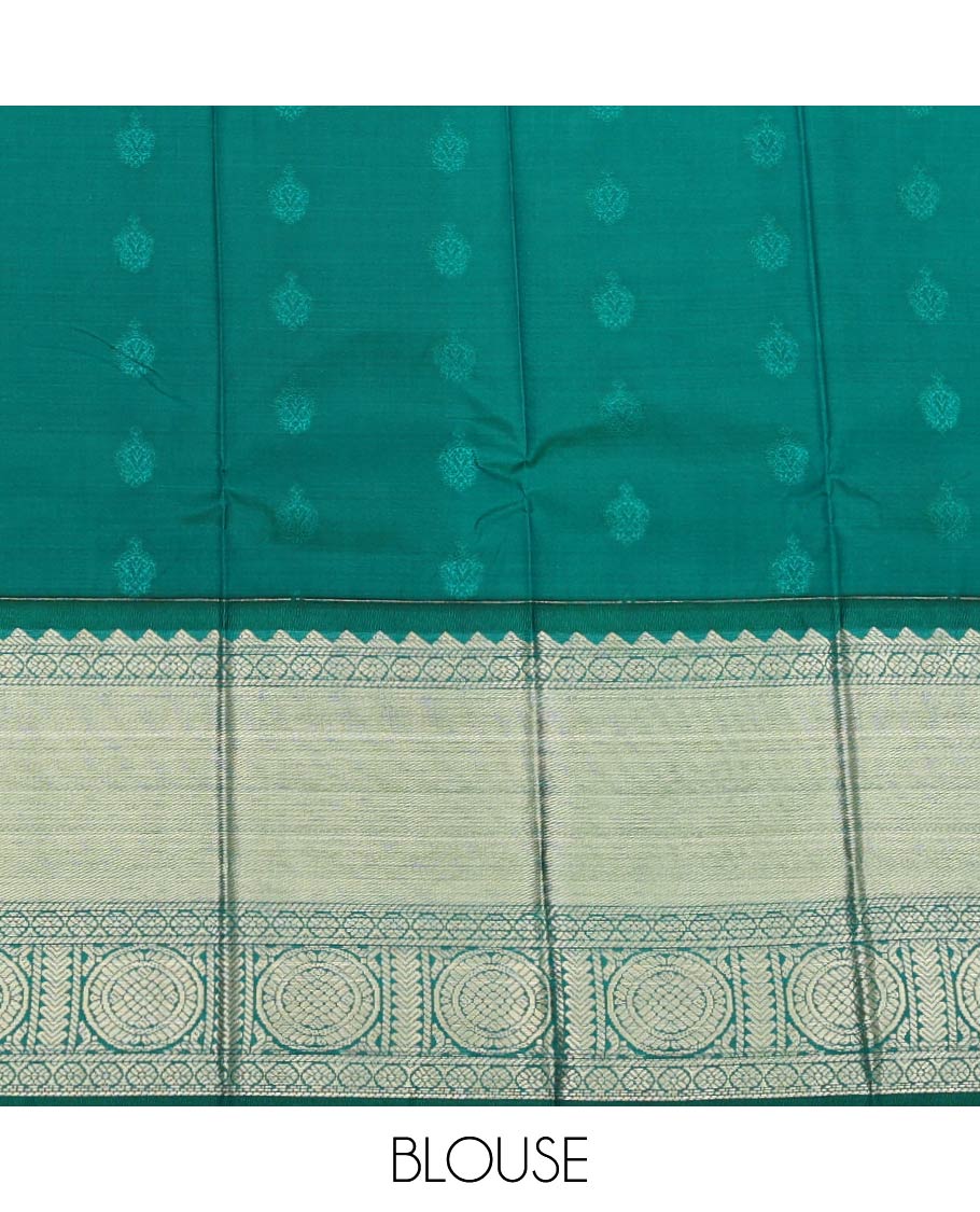 Beige Budget Silk Saree, Subtly Sparkled with Zari Buttas on Its Body, Complemented by a Contrast Traditional Zari Design Border, Jaal Pallu, and Paired with a Contrast Blouse