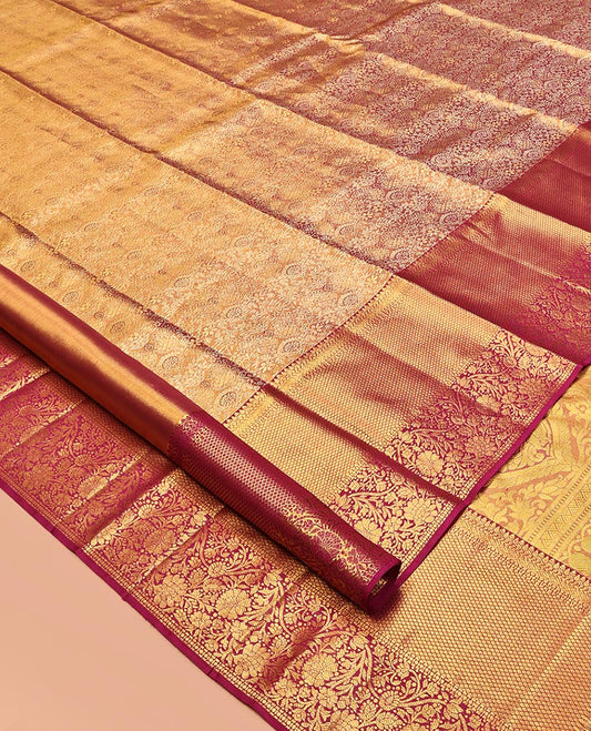 Magenta Kanchipuram Tissue Silk Saree