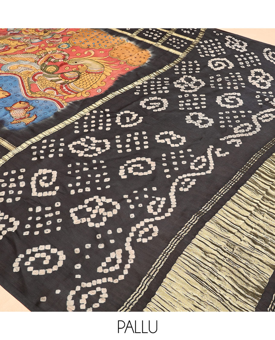 Brown-Base Dola Silk