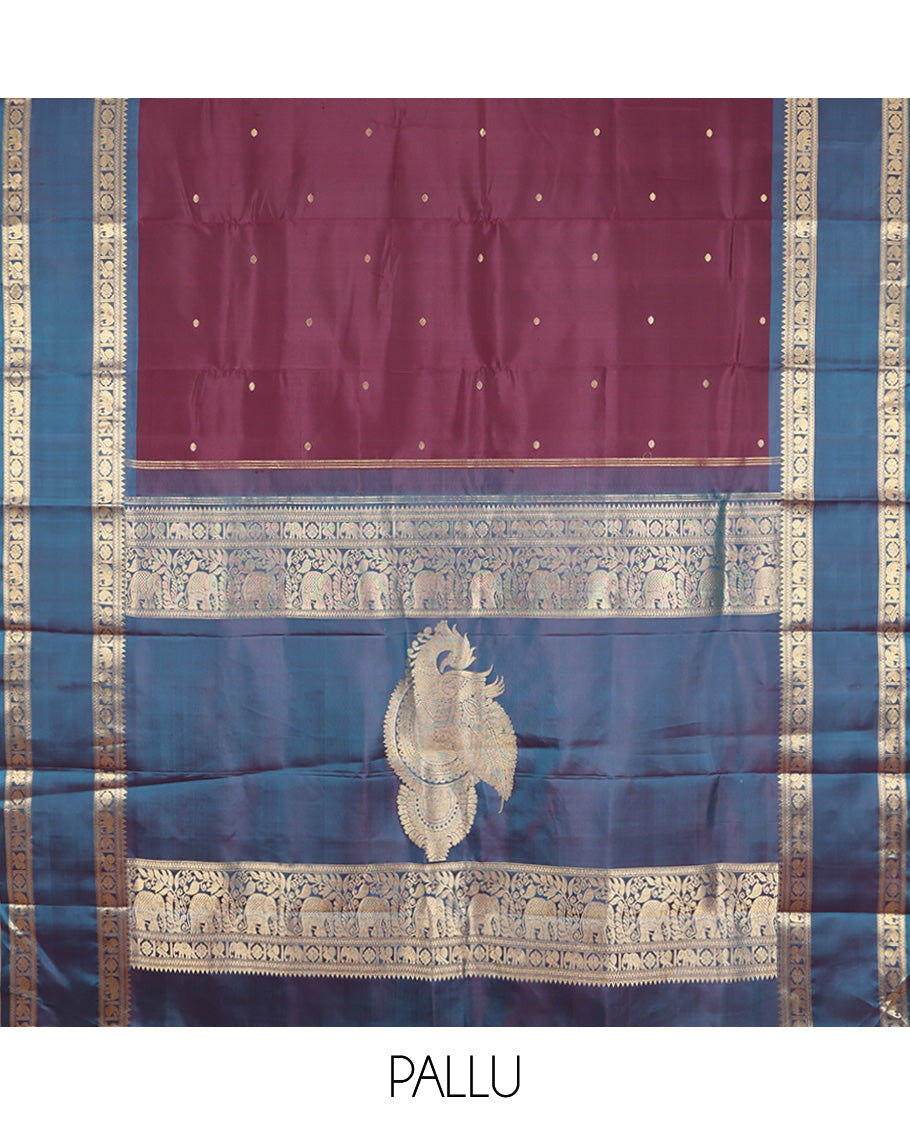 Brown Kanchipuram Chettinad Saree