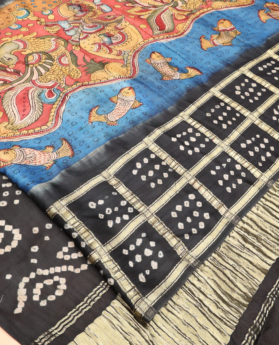 Brown-Base Dola Silk