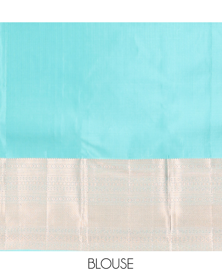 Blue Jacquard Kanchipuram Wedding Silk Saree