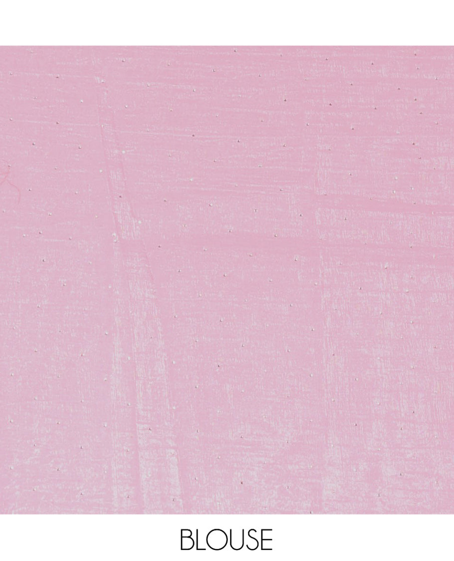 Baby Pink Fendi Crushed Chiffon Saree