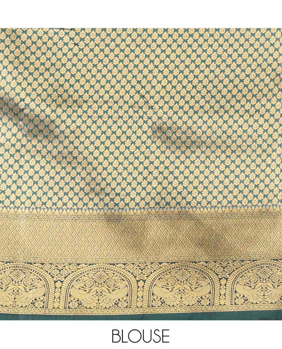 Rexona Green Art Silk Saree, Enriched with Zari Buttas, Contrast Traditional Border, Grand Pallu and Matching Blouse