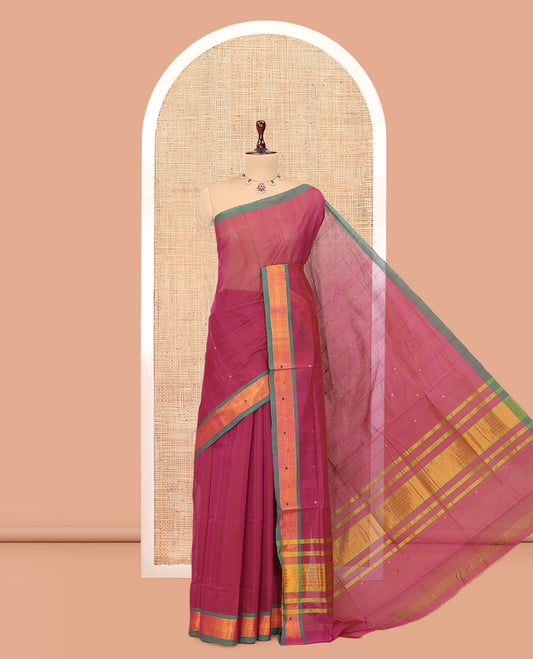 Magenta Venkatagiri Cotton Saree