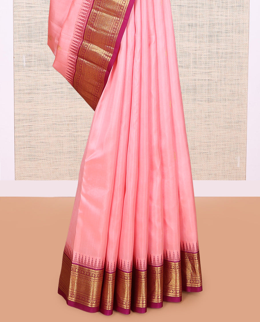 Pink Kanchipuram Silk Saree