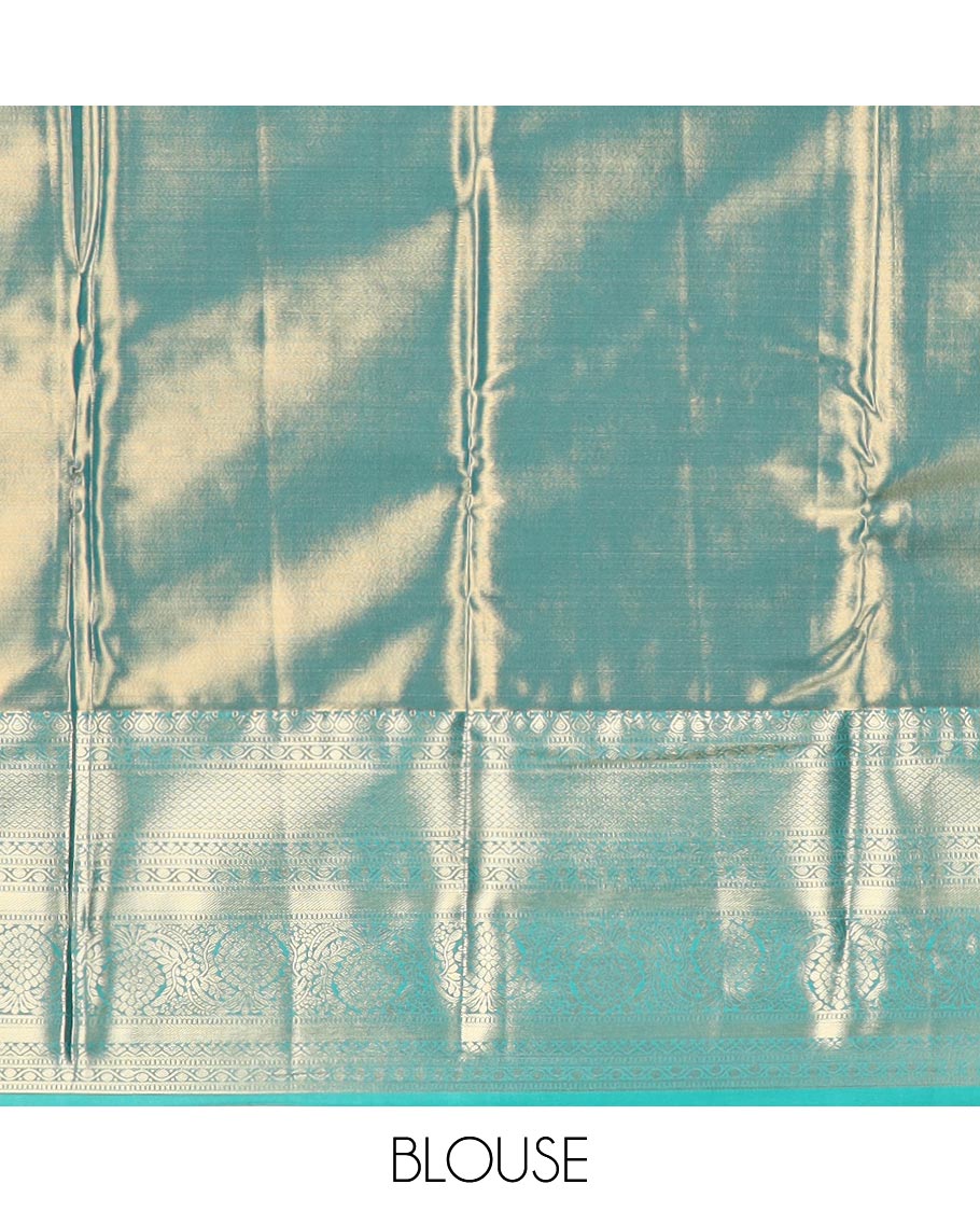 Golden yellow zari vine jacquard budget silk saree, contrast traditional zari design border, and pallu of zari jaal design weave