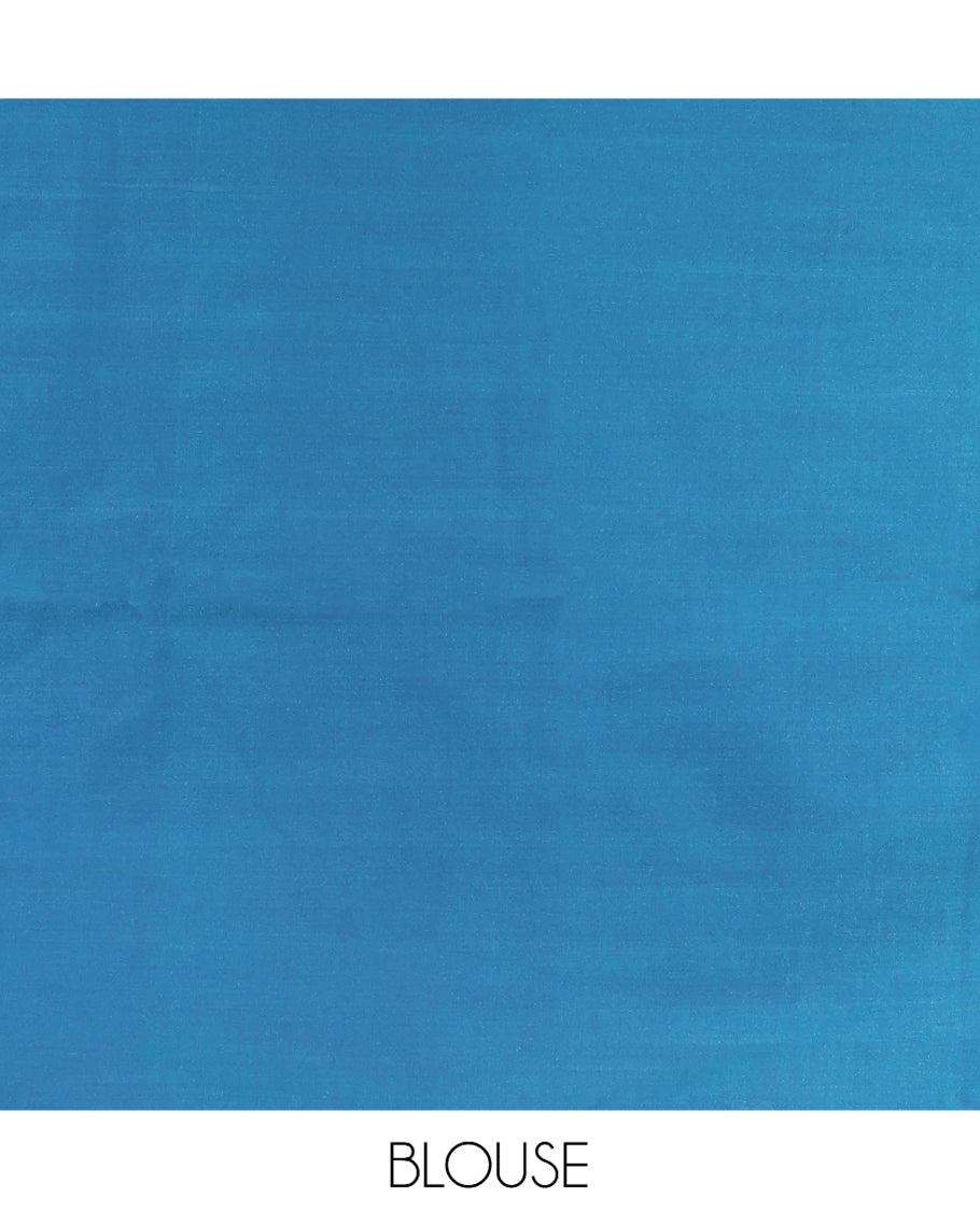 Borderless Blue Budget Silk Saree