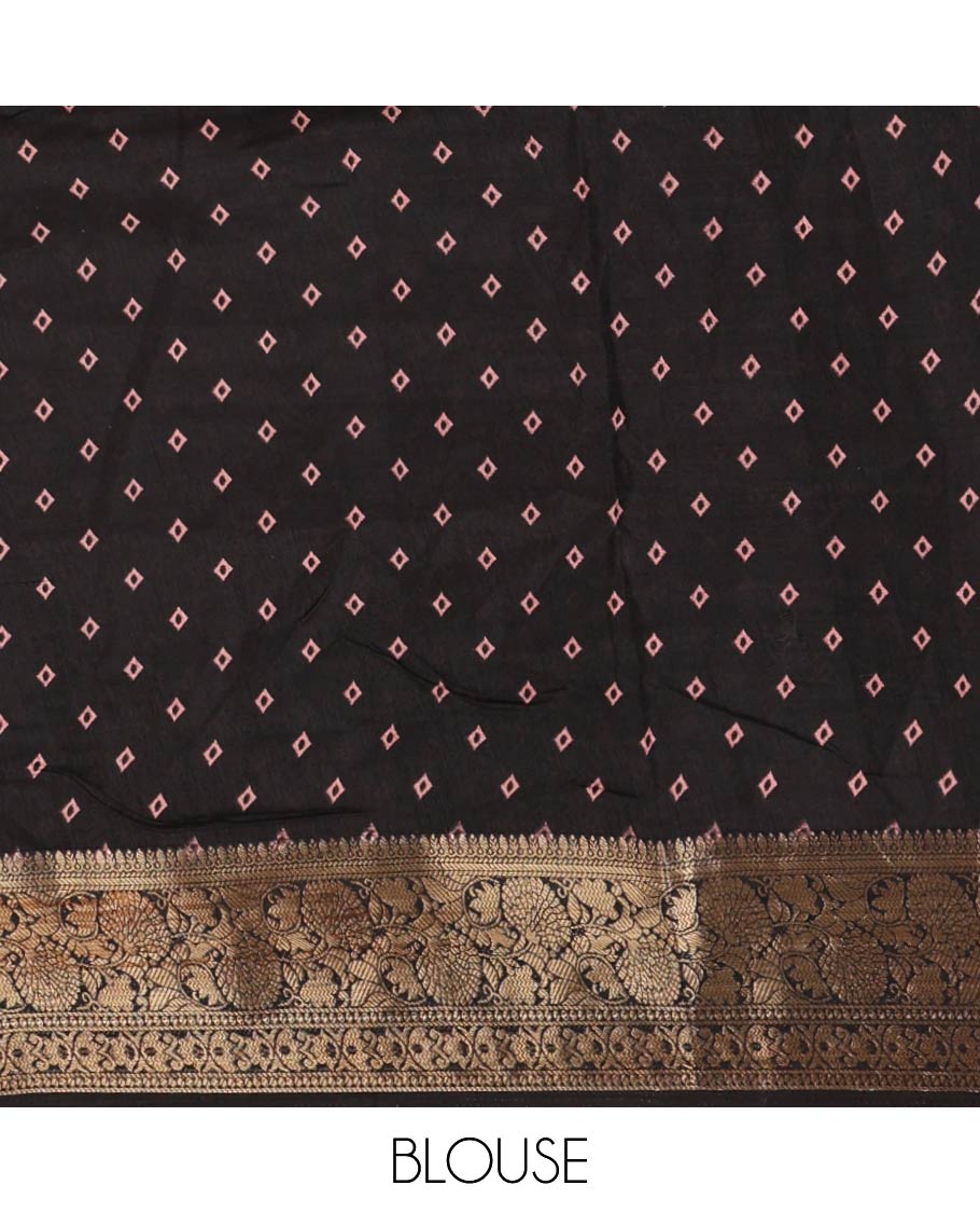 Black-pale pink kalamkari floral vine & peacock printed Dola silk saree,traditional border,kalamkari print pallu & matching blouse of print & zariwork