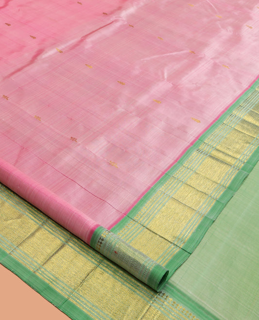Pink Kanchipuram Silk Saree