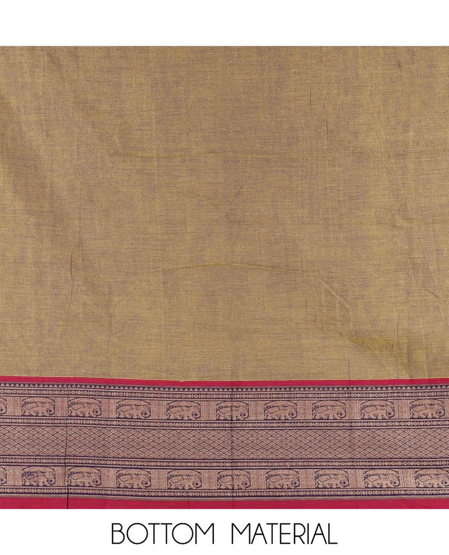 Parrot Green Mercerised Cotton Material Chudidar Set, Plain with Traditional Motifs Woven Thread Bordered Top, a Plain Bottom, and Paired with a Matching Dupatta