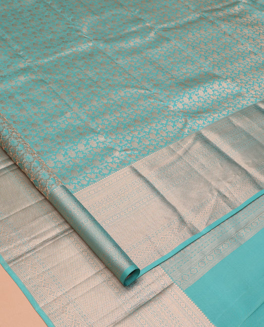 Blue Jacquard Kanchipuram Wedding Silk Saree
