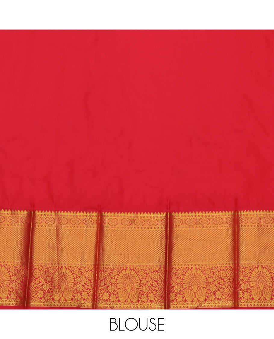 Pink Budget Silk Saree, Accentuated with Zari Buttas and Checks, a Contrast Traditional Zari Border, Grand Pallu, and a Contrast Blouse