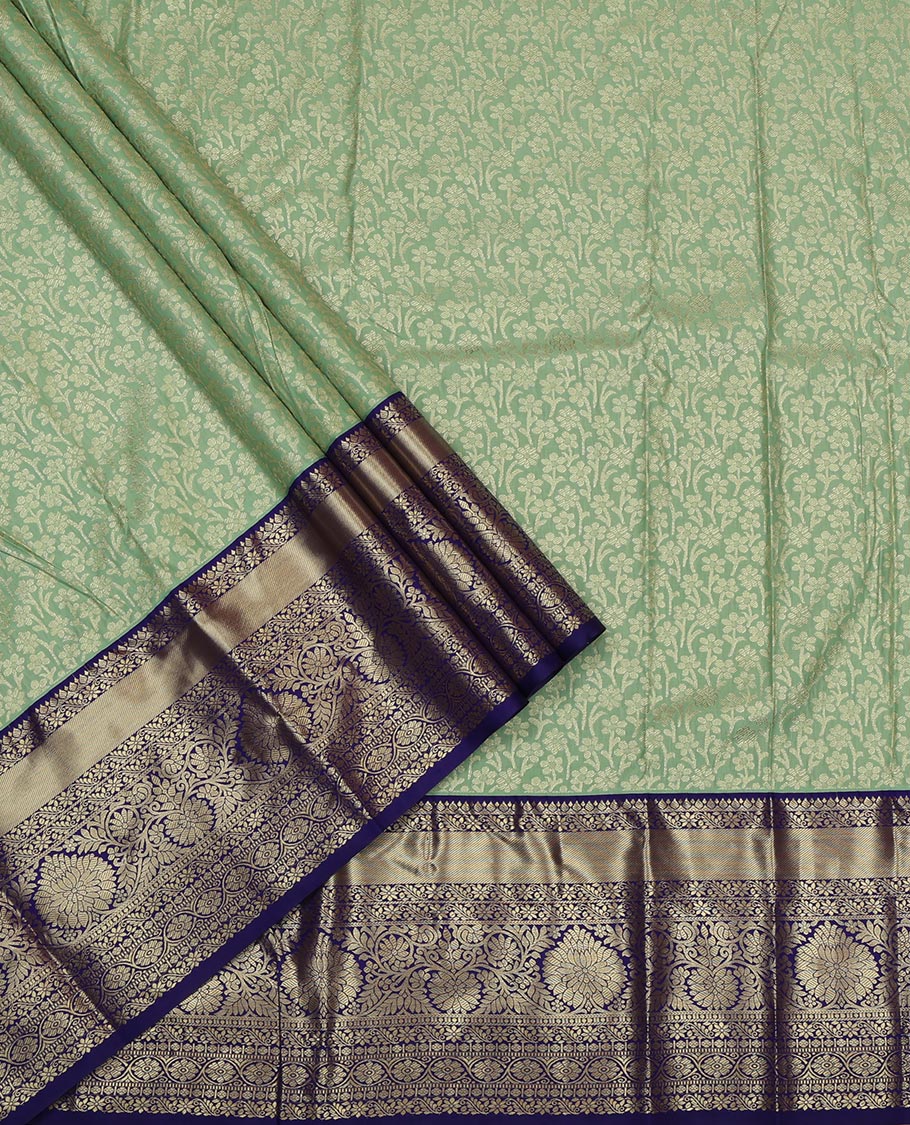 Green Art Silk Pavadai Material Set