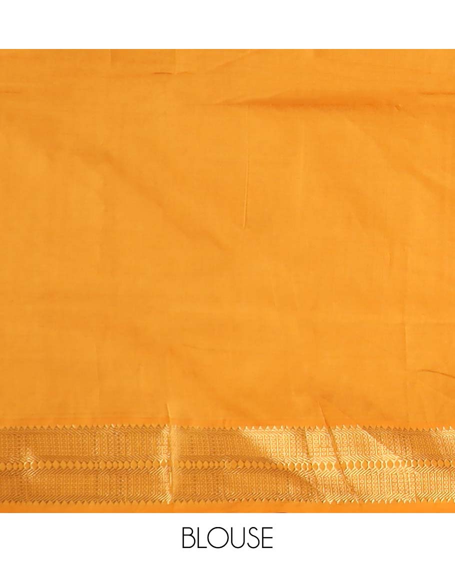 Purple plain poly cotton saree, contrast traditional zari border, and striped pallu