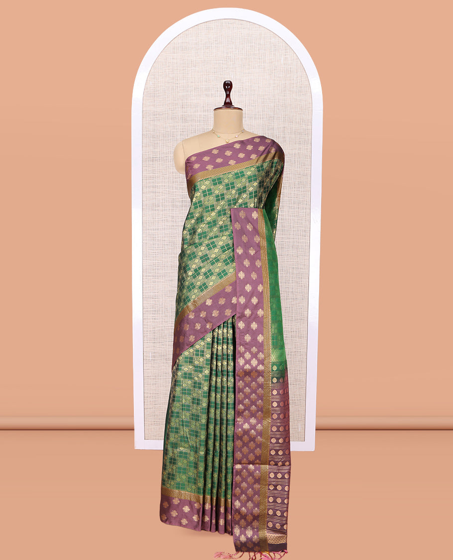 Green Kamalam Design Budget Silk Saree