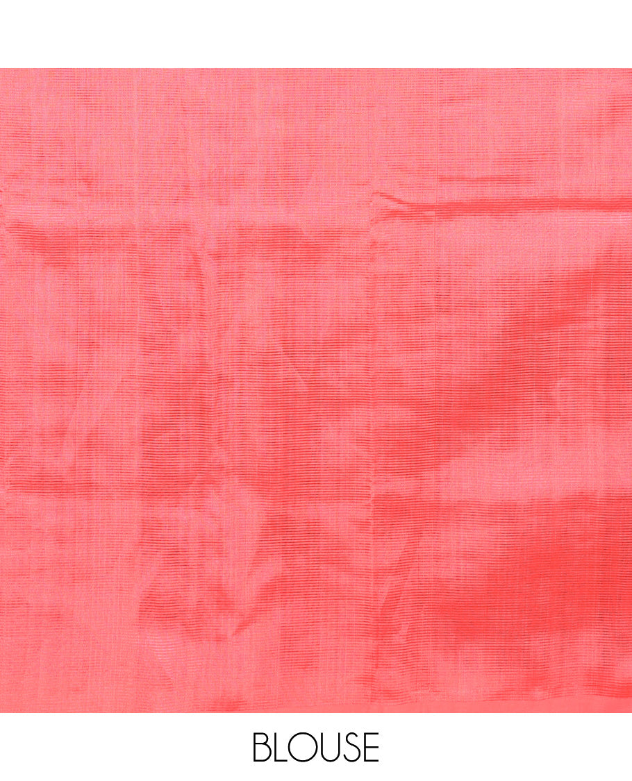 Royal blue sparesly striped Mangalagiri Cotton saree, contrast plain border, and plain pallu