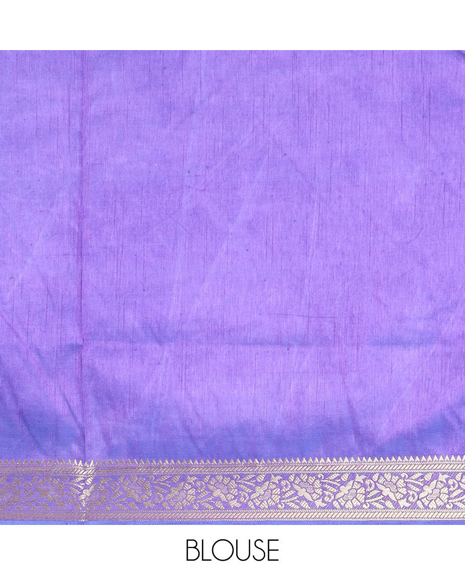 Blue floral vine patola silk saree, contrast traditional zari border and pallu of Pichwai cow and peacock motifs