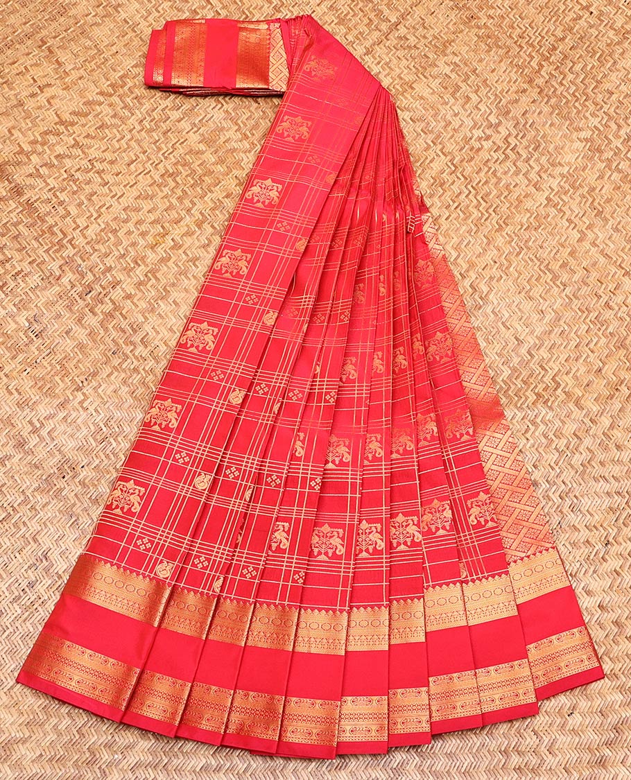 Reddish Pink Budget Silk Saree