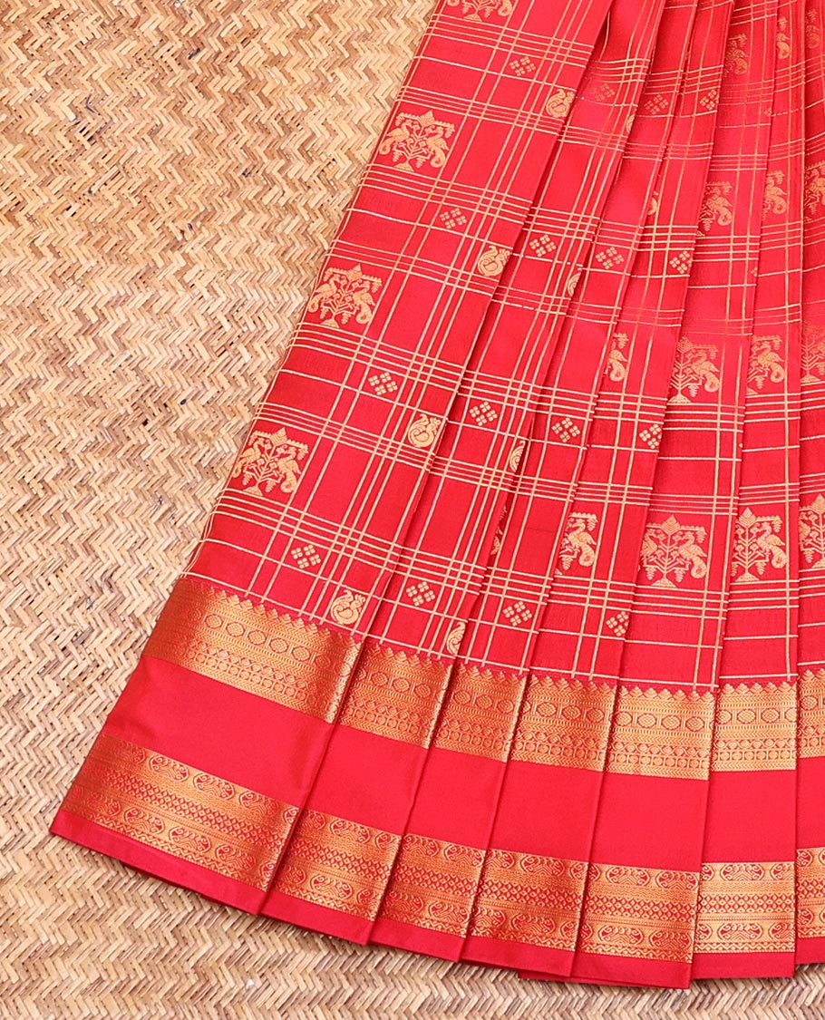 Reddish Pink Budget Silk Saree