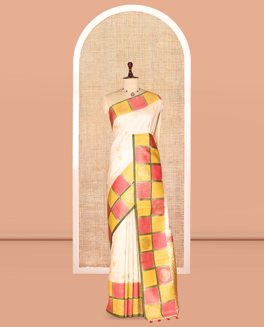 Pink Raw Motifs Saree