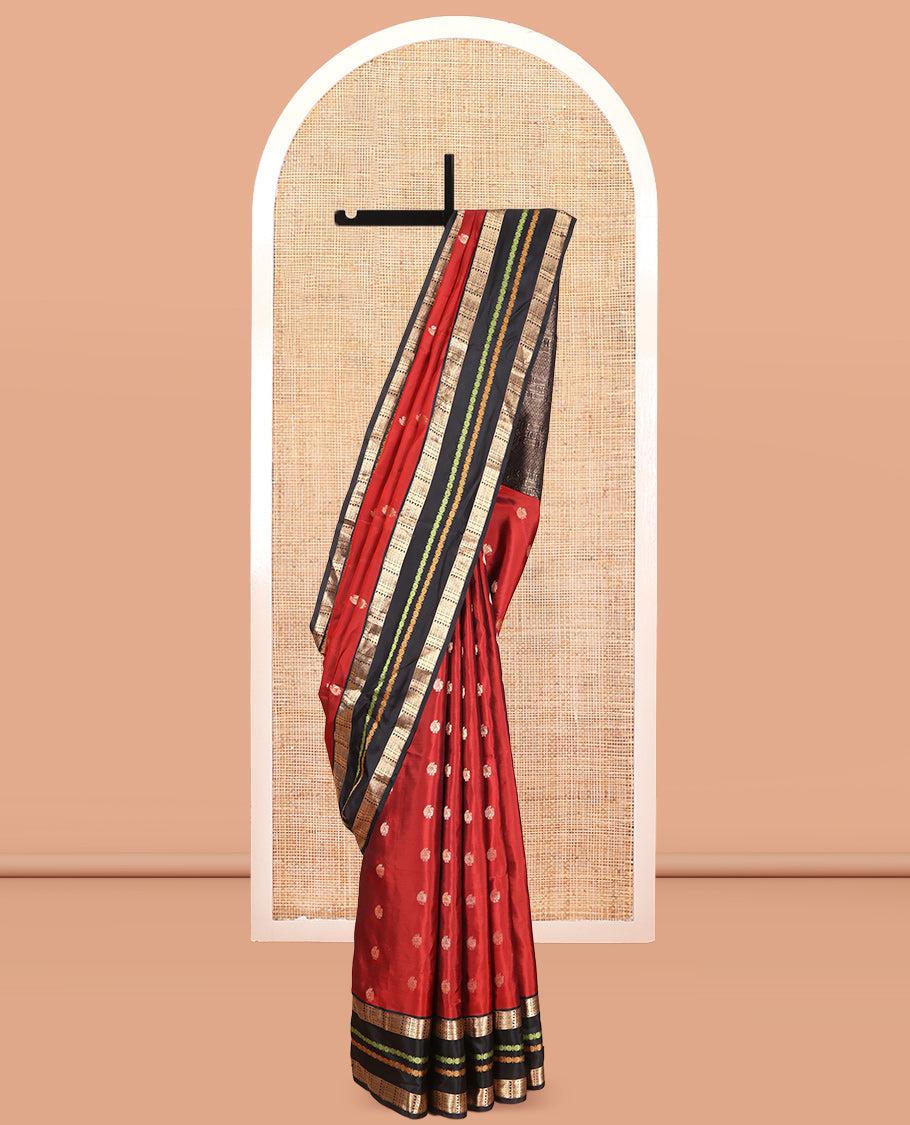 Araku-Black Mayil Buttas Vasundhara Lite Silk Mix Saree