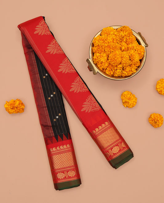 Black Gadwal Silk Saree
