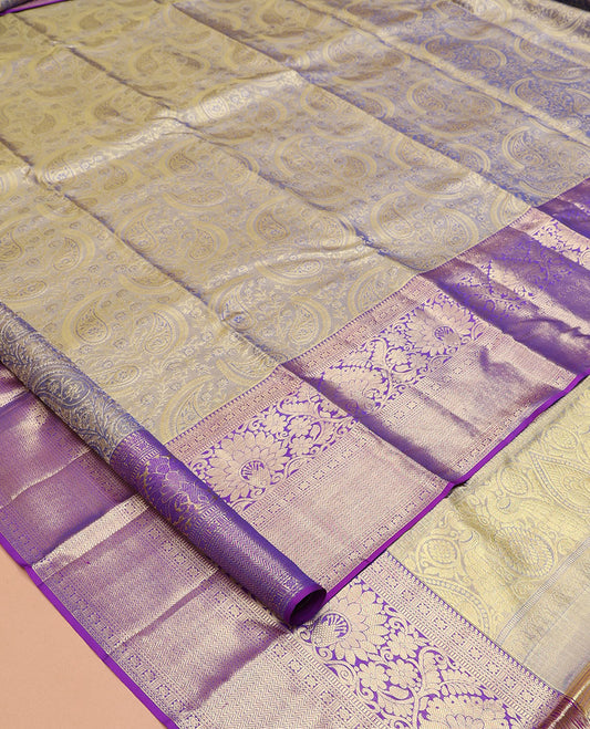 Violet Kanchipuram Tissue Silk Saree