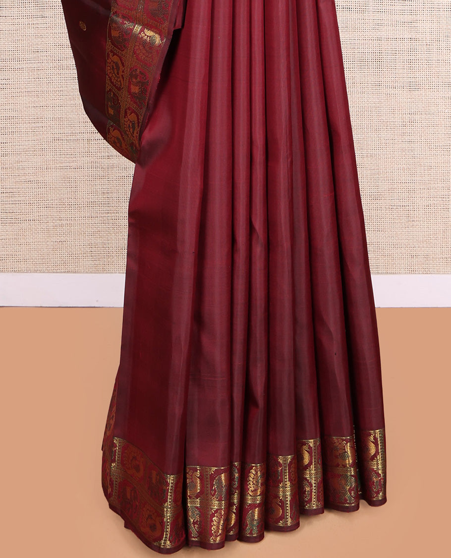 Maroon Kanchipuram Silk Saree