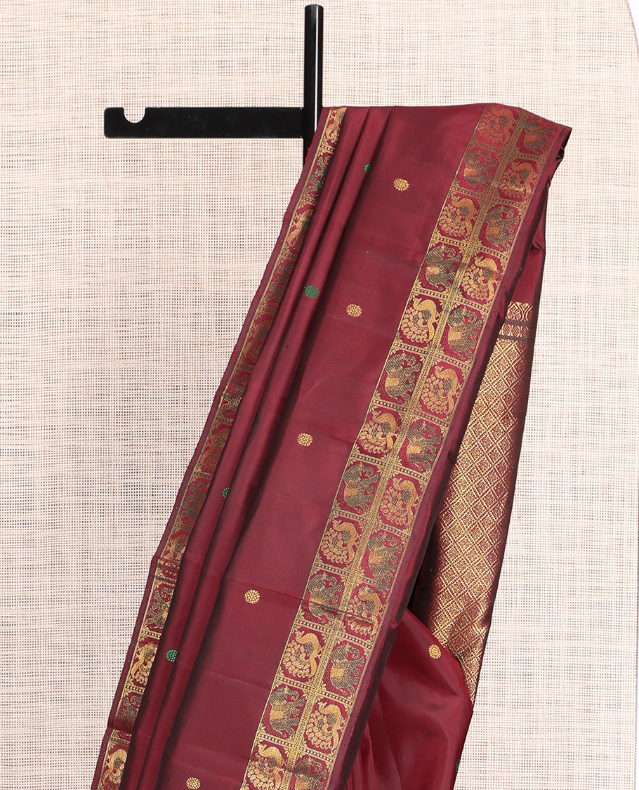 Maroon Kanchipuram Silk Saree