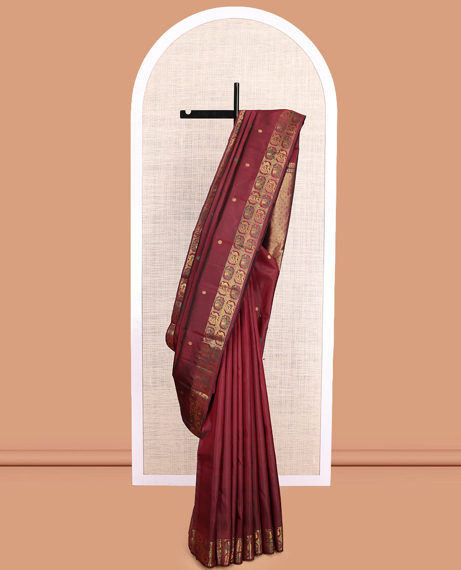 Maroon Kanchipuram Silk Saree