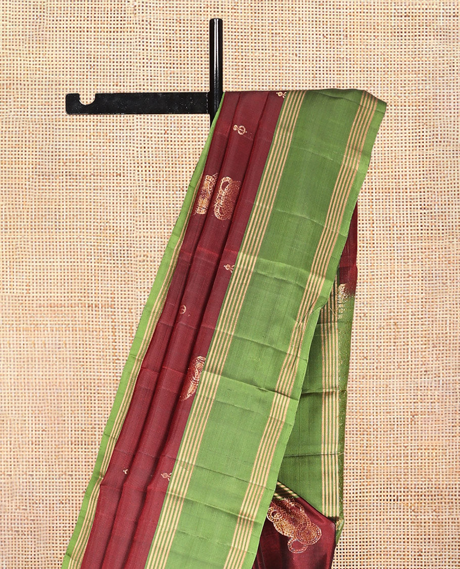 Red Zari Mayuri Lite Silk Mix Saree