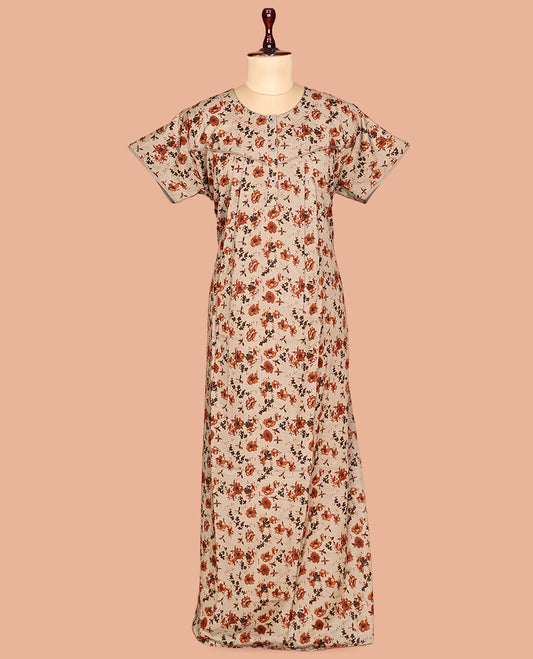 Sandal Cotton-Blended Nighty