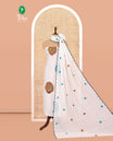 Cream-Brown Mul Chanderi Material Chudidar, Floral Embroidery Top, Matching Bottom, Floral Embroidery Dupatta