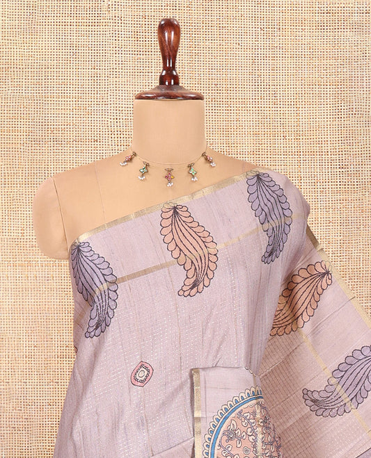 Lavender Fancy Tussar Saree