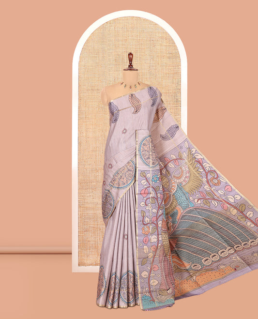 Lavender Fancy Tussar Saree