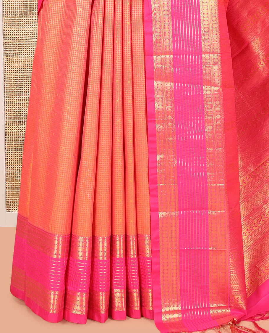 Orange-Pink Budget Silk Saree