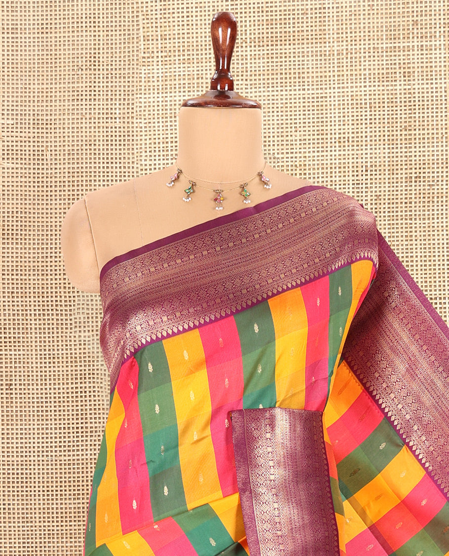 Purple Fancy Softy Silk Saree