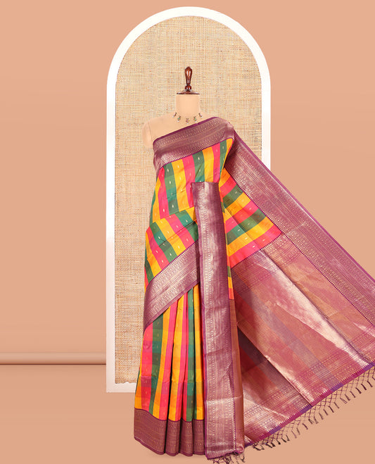 Purple Fancy Softy Silk Saree