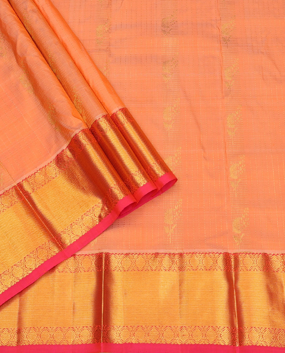 Peach Pure-Silk Half-Saree