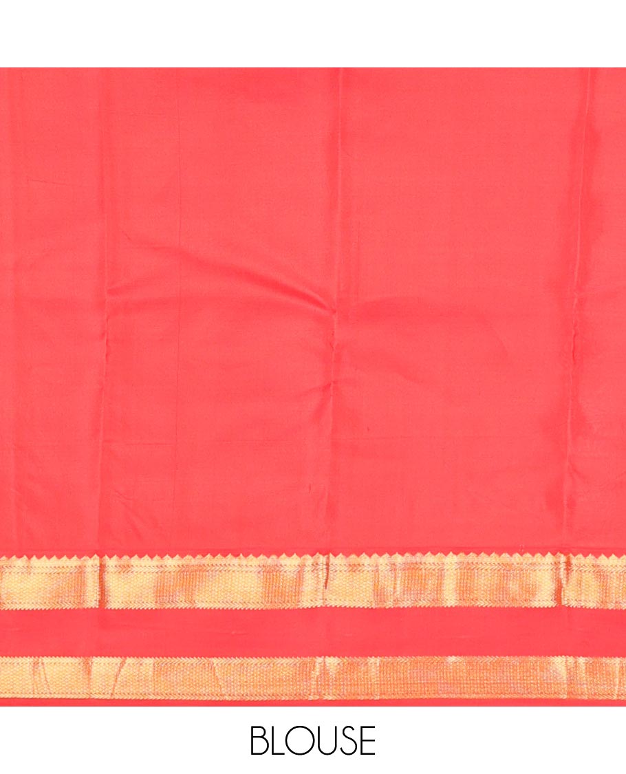 Green zari buttas silk saree, contrast rettai pettu border of rekku,kathir & mayil kann designs & zari-rich jaal pallu