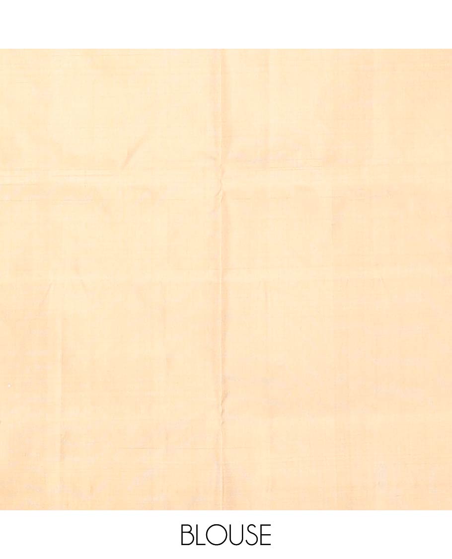 Dark pink zari buttas soft silk saree, contrast border, and pallu of paithani-style motifs weave