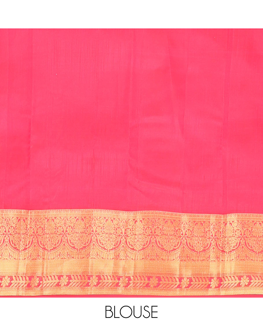 Navy blue zari buttas Vasundhara silk mix saree, contrast traditional zari border & jaal pallu