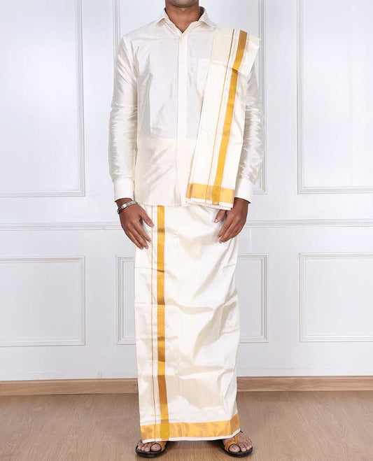 Art Silk Dhoti With Angavastram ASDA028