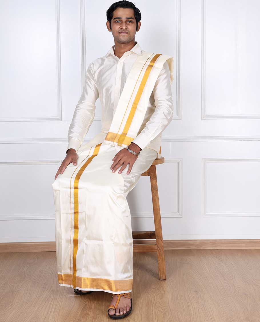 Art Silk Dhoti With Angavastram ASDA028