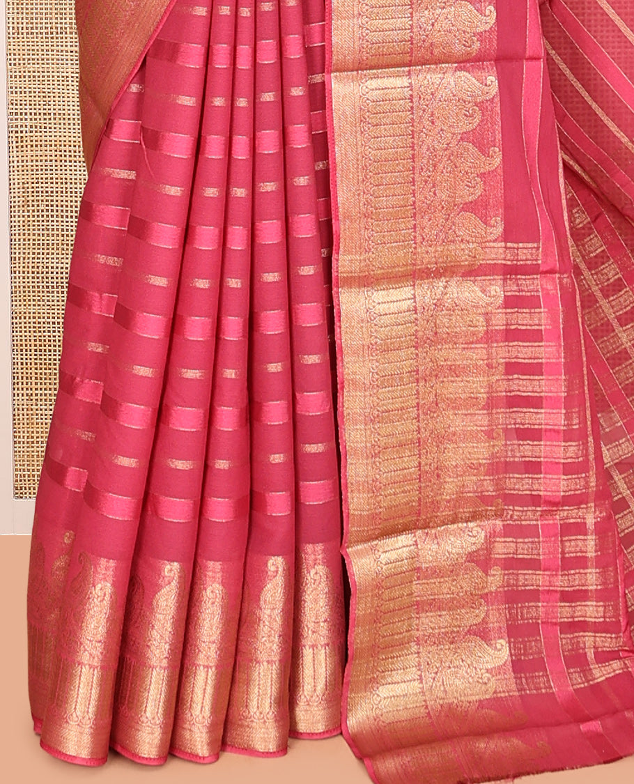 Pink Semi Mysore Silk Saree