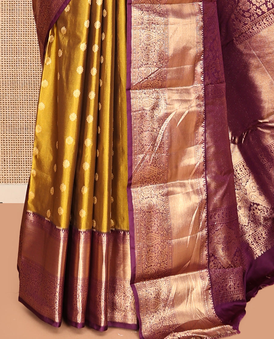 Mustard Zari Butta Gift Saree