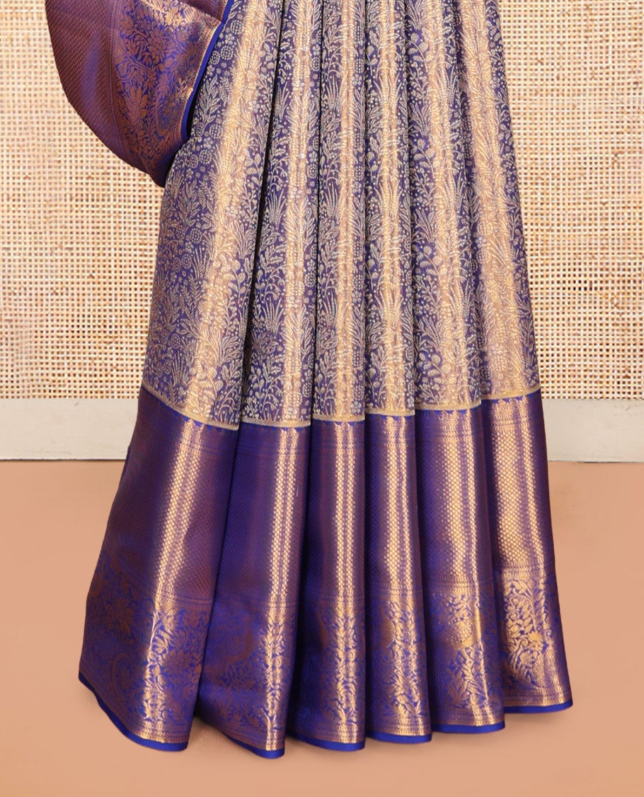 Blue Kanchipuram Tissue Silk Saree